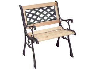 Καρέκλα κήπου-βεράντας από μαντέμι, ξύλο και πλαστική πλάτη 58x54x40/74cm