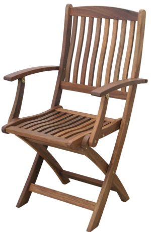 Καρέκλα ξύλινη πτυσσόμενη με μπράτσα Red Shorea 45Χ42Χ95cm