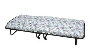 Κρεβάτι-ράντζο πτυσσόμενο μεταλλικό με στρώμα και ρόδες 190x80x35cm