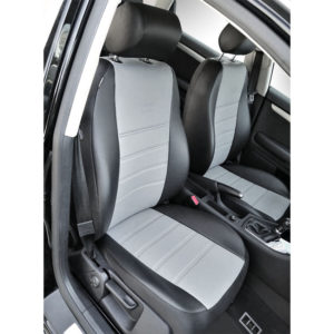 Καλύμματα καθισμάτων bucket μαύρο-γκρι για Audi A4 STW τεχνόδερμα 12τμχ
