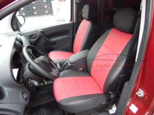 Καλύμματα καθισμάτων μαύρο-κόκκινο τεχνόδερμα για Mercedes Citan (W415) 6τμχ
