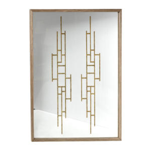 Καθρέφτης Ξύλινος Με Χρυσό Decor 60χ70ek Espiel FEC104