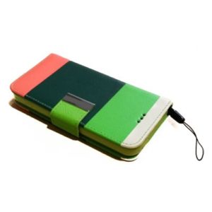 Θήκη κινητού για Iphone 5C πορτοφόλι πολύχρωμη light green/green