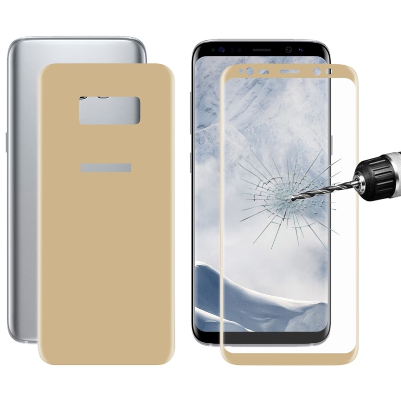 ENKAY Hat-Prince Front + Back for Galaxy S8 0.26mm 9H Surface Hardness 3D Curved Full Screen Bent Tempered Glass Color Screen Protector(Gold) (ENKAY) (OEM)