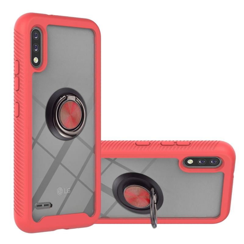 For LG K22 / K22+ Starry Sky Solid Color Series Shockproof PC + TPU Protective Case with Ring Holder & Magnetic Function(Red) (OEM)