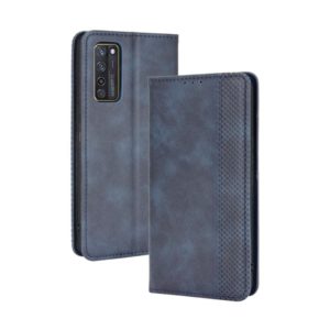 For ZTE Axon 20 5G / Axon 20 4G Magnetic Buckle Retro Crazy Horse Texture Horizontal Flip Leather Case with Holder & Card Slots & Photo Frame(Blue) (OEM)