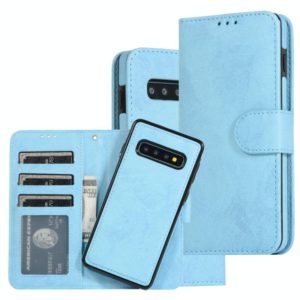 For Samsung Galaxy S10 Retro 2 in 1 Detachable Magnetic Horizontal Flip TPU + PU Leather Case with Holder & Card Slots & Photo Frame & Wallet(Sky Blue) (OEM)