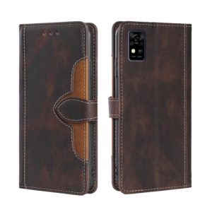 For ZTE Blabe A31 Skin Feel Straw Hat Magnetic Buckle Leather Phone Case(Brown) (OEM)
