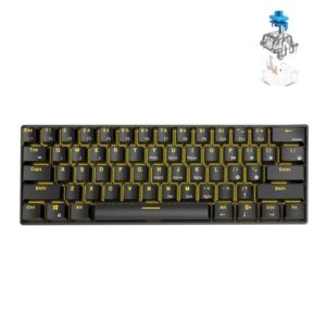 RK61 61 Keys Bluetooth / 2.4G Wireless / USB Wired Three Modes Tablet Mobile Gaming Mechanical Keyboard, Cable Length: 1.5m, Style:Green Shaft(Black) (OEM)