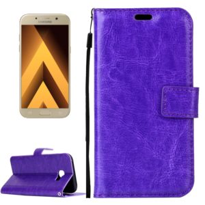 For Galaxy A3 (2017) / A320 Crazy Horse Texture Horizontal Flip PU Leather Case with Holder & Card Slots & Wallet & Photo Frame & Lanyard & Magnetic Buckle (Purple) (OEM)