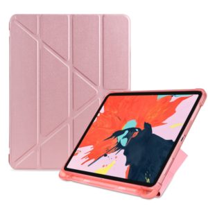 Multi-folding TPU Leather Tablet Case for iPad Pro 11 2022 / 2021 / 2020 / 2018 (Rose Gold) (OEM)