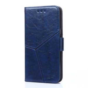 For Motorola Moto G9 (India) / G9 Play Geometric Stitching Horizontal Flip TPU + PU Leather Case with Holder & Card Slots & Wallet(Blue) (OEM)