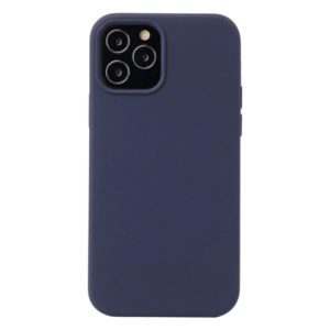 For iPhone 12 / 12 Pro Solid Color Liquid Silicone Shockproof Protective Case(Midnight Blue) (OEM)