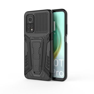 For Xiaomi Mi 10T 5G / 10T Pro 5G War Chariot Series Armor All-inclusive Shockproof PC + TPU Protective Case with Invisible Holder(Black) (OEM)