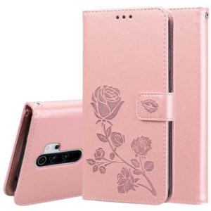 For Xiaomi Redmi Note 8 Pro Rose Embossed Horizontal Flip PU Leather Case, with Holder & Card Slots & Wallet(Rose Gold) (OEM)