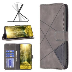 For Motorola Moto G51 5G Rhombus Texture Magnetic Buckle Horizontal Flip Leather Phone Case(Grey) (OEM)