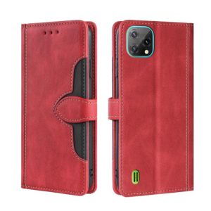 For Blackview A55 Stitching Skin Feel Magnetic Buckle Horizontal Flip PU Leather Case(Red) (OEM)