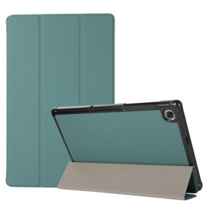 For Lenovo Tab M10 HD (X306) 3-folding Skin Texture Horizontal Flip TPU + PU Leather Case with Holder(Green) (OEM)