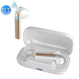BQ02 TWS Semi-in-ear Touch Bluetooth Earphone with Charging Box & Indicator Light, Supports HD Calls & Intelligent Voice Assistant (White) (OEM)