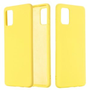 For Samsung Galaxy A51 5G Solid Color Liquid Silicone Shockproof Full Coverage Protective Case(Yellow) (OEM)