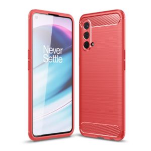 For OnePlus Nord CE 5G Brushed Texture Carbon Fiber TPU Case(Red) (OEM)