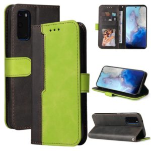 For Samsung Galaxy S20 Business Stitching-Color Horizontal Flip PU Leather Case with Holder & Card Slots & Photo Frame(Green) (OEM)