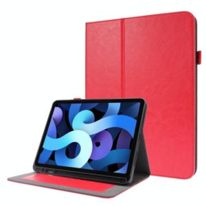 For iPad Pro 12.9 inch (2020) Crazy Horse Texture Horizontal Flip Leather Tablet Case with 2-folding Holder & Card Slot(Red) (OEM)