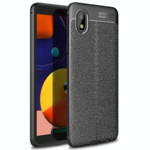 For Samsung Galaxy A01 Core/M01Core Litchi Texture TPU Shockproof Case(Black) (OEM)