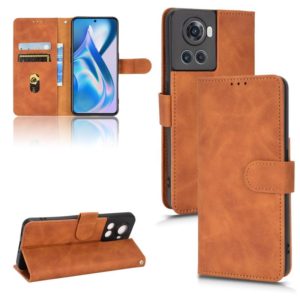 For OnePlus Ace Skin Feel Magnetic Flip Leather Phone Case(Brown) (OEM)