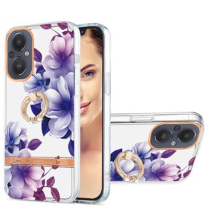 For OnePlus Nord N20 5G Ring IMD Flowers TPU Phone Case(Purple Begonia) (OEM)