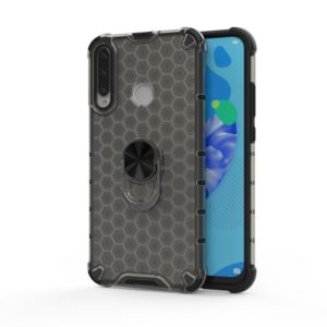For Huawei Y7p 2020 Shockproof Honeycomb PC + TPU Ring Holder Protection Case(Grey) (OEM)