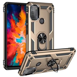 For Motorola Moto G50 Shockproof TPU + PC Protective Case with 360 Degree Rotating Holder(Gold) (OEM)