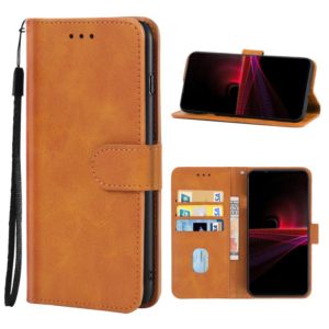 For Sony Xperia 1 IV Leather Phone Case(Brown) (OEM)