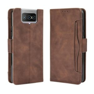 For Asus Zenfone 7 ZS670KS/Zenfone 7 Pro ZS671KS Wallet Style Skin Feel Calf Pattern Leather Case ，with Separate Card Slot(Brown) (OEM)