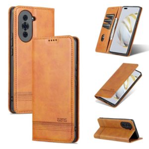 For Huawei nova 10 AZNS Magnetic Calf Texture Flip Leather Phone Case(Light Brown) (AZNS) (OEM)