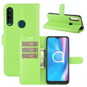 For Alcatel 1SE 2020 Litchi Texture Horizontal Flip Protective Case with Holder & Card Slots & Wallet(Green) (OEM)