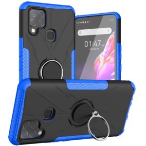 For Infinix Hot 10s Armor Bear Shockproof PC + TPU Protective Case with Ring Holder(Blue) (OEM)