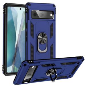 For Google Pixel 7 Shockproof TPU + PC Phone Case with Holder(Blue) (OEM)