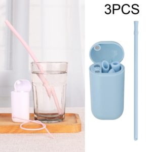 Portable Foldable Collapsible Reusable Silicone Drinking Straw Outdoor Household Drinking Tool, Straw Size: 230x8mm, Sytle:Section Node Straw(Blue) (OEM)