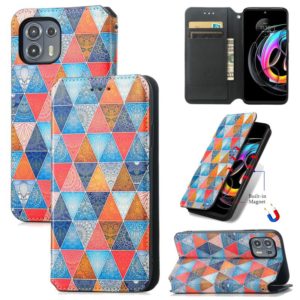 For Motorola Edge 20 Lite Colorful Magnetic Horizontal Flip PU Leather Case with Holder & Card Slot & Wallet(Rhombus Mandala) (OEM)