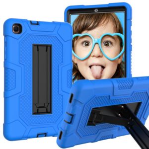 For Samsung Galaxy Tab A 8.4 (2020) / T307 Contrast Color Robot Shockproof Silicone + PC Protective Case with Holder(Blue Black) (OEM)