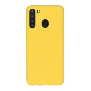 For Galaxy A21 Solid Color Frosted TPU Phone Case(Yellow) (OEM)