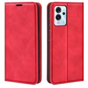 For ZTE Blade V40 Pro Retro-skin Magnetic Suction Leather Phone Case(Red) (OEM)