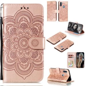 For Galaxy A11 Mandala Embossing Pattern Horizontal Flip PU Leather Case with Holder & Card Slots & Walle & Lanyard(Pink) (OEM)