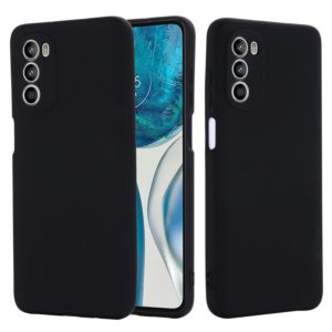 For Motorola Moto G52 4G/G82 Pure Color Liquid Silicone Shockproof Phone Case(Black) (OEM)