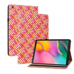 For Samsung Galaxy Tab A 10.1 2019 T510 Color Weave Leather Tablet Case with Holder(Rose Red) (OEM)