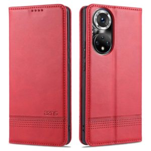 For Honor 50 Pro AZNS Magnetic Calf Texture Horizontal Flip Leather Case with Card Slots & Holder & Wallet(Red) (AZNS) (OEM)
