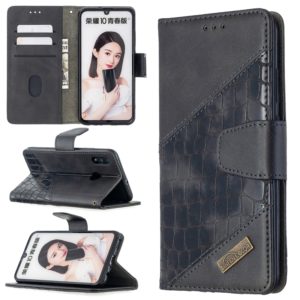 For Huawei P Smart (2019) Matching Color Crocodile Texture Horizontal Flip PU Leather Case with Holder & Card Slots & Wallet(Black) (OEM)