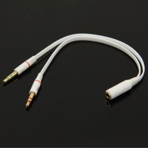 3.5mm female to 3.5mm Male Microphone Jack + 3.5mm Male Earphone Jack Adapter Cable (OEM)