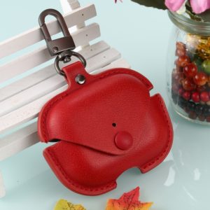 For AirPods Pro Litchi Texture PU Leather Earphone Protective Case with Hook(Red) (OEM)